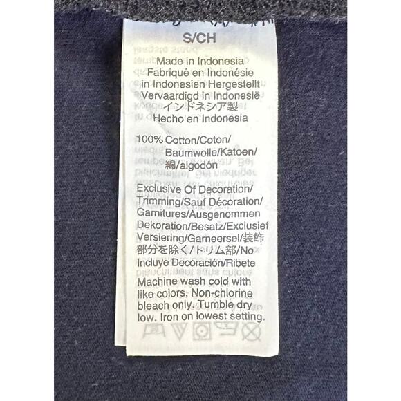 2/$30 J. Crew Embroidered Yoke Cotton Tank Top Navy Blue Floral Size S - Picture 10 of 13